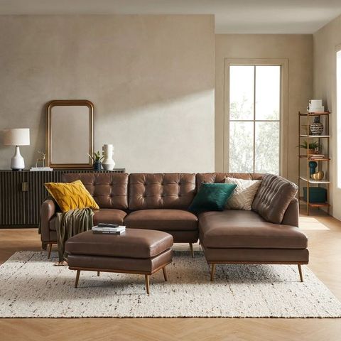 6 Color Palettes That Match With Your Brown Leather Sofa | Castlery ... for Elevating Your Living Space with the Taylor Light Brown Leather Sofa